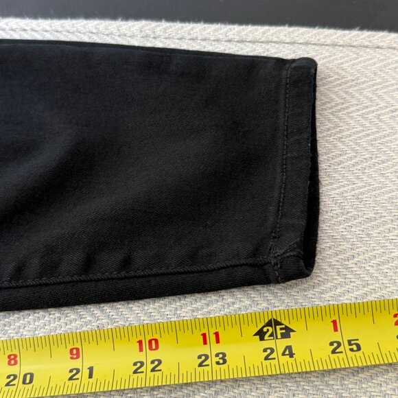 American Eagle Curvy Hi Rise Jeans Women 12 Short Black Distress Stretch Jegging - Picture 8 of 16